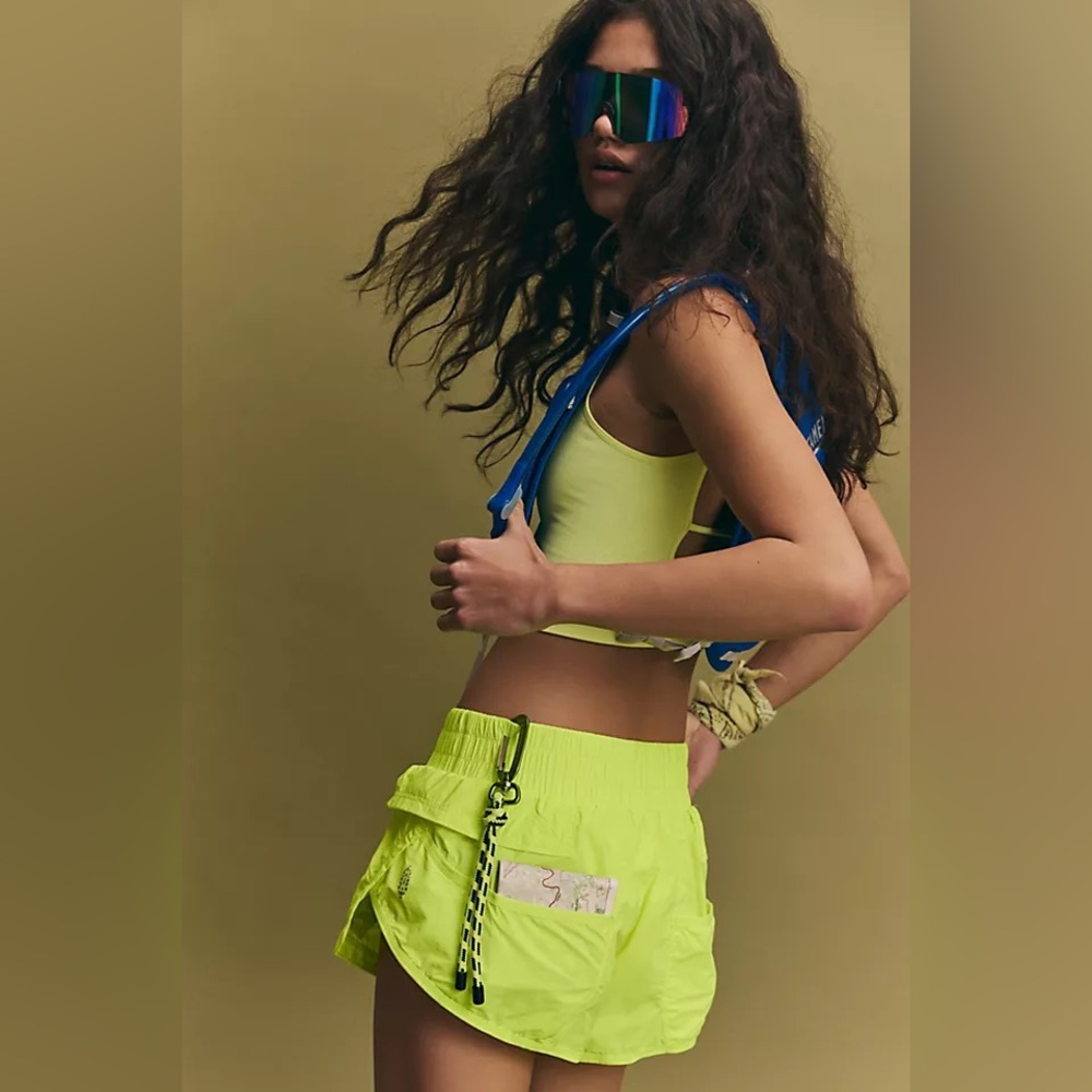 NWOT! FP Movement Above and Beyond Shorts in Highlighter, Women’s XS